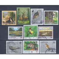 [2129] Латвия. Природа.Фауна.Флора. 10 гашеных марок.