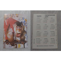 Карманный календарик. Свердловский цирк.1989 год