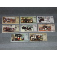 Польша 1968 Охота в живописи. Полная серия 8 марок