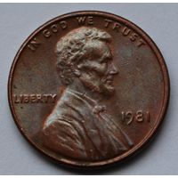 США, 1 цент 1981 г.