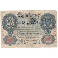 Германия 1909 г. 20 марок. Редкий год.