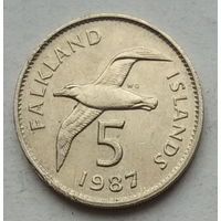 Фолклендские острова (Фолкленды) 5 пенсов 1987 г.