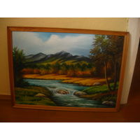 Картина "Горный пейзаж", 73-53 см.