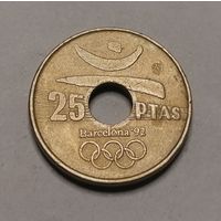 25 песет 1990-1991 XXV летние Олимпийские Игры, Барселона 1992 Эмблема Олимпиады
