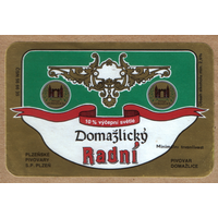 Этикетка пива Domazlicky Radni Чехия Ф255