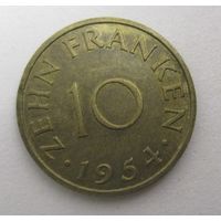 Германия Саар 10 франков 1954 36-45