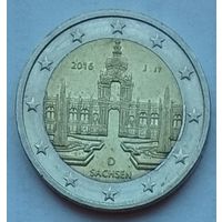 Германия 2 евро 2016 г. Саксония. Двор J