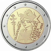 Словения 2 евро 2014 600 лет воцарению Барбары Цилли