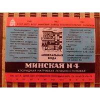 Этикетка от минералки. Минск.1983 год