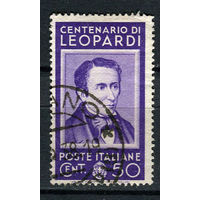 Королевство Италия - 1937 - Джакомо Леопарди - поэт 50С - [Mi.595] - 1 марка. Гашеная.  (Лот 74AO)