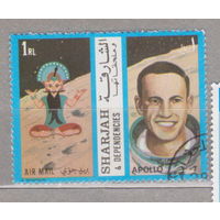 Космос космонавты  Шаржа ОАЭ 1968 год лот 1