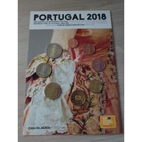 Португалия 2018 год. 1, 2, 5, 10, 20, 50 евроцентов, 1, 2 евро. Официальный набор FDC монет в буклете