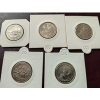 США набор памятных 25 центов 2012 г. Парки США комплект 5 штук. UNC