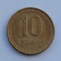 Аргентина 10 сентаво. 1992