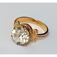 Кольцо, клеймо советское. Перстень с кристаллом,  огранка. Диаметр внутри 18,5-19 мм. 60-70-е годы, СССР