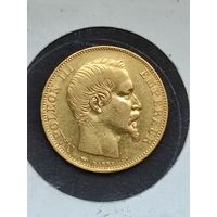 Монета 20 франков 1856 г. Франция. Золото.