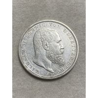 5 Марок 1913 год. Вильгельм II. Вюртемберг. Германская империя. Серебро 900 пробы