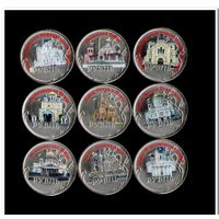 "Величайшие храмы православной России" Коллекционный набор 1 рубль с цветной эмалью без альбома