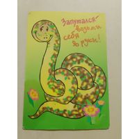 Карманный календарик. Змея. 2001 год