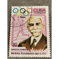 Куба 1984. Барон де Кубертен. Марка из серии
