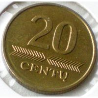 Летува (Lietuva), 20 центов 1997 года