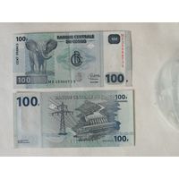 Конго ДР, бона 100 франков, период выпуска 2007-2022
