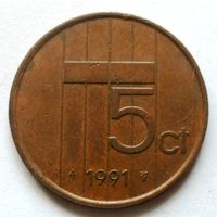 5 центов 1991 Нидерланды