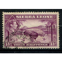 Британские колонии - Сьерра Леоне - 1938/445г. - король Георг VI, ландшафты, 1 1/2 P - 1 марка - гашёная. Без МЦ!