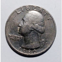 25 центов США 1980 D
