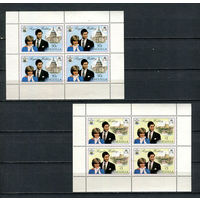 Британские территории - Ангилья - 1981 - Свадьба принца Чарльза и Дианы Спенсер - [Mi. 442ya, 444ya] - полная серия - 2 малых листа. MNH.  (LOT EJ45)-T10P59