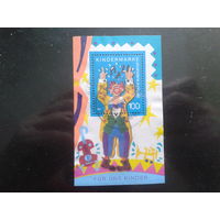 Германия 1993 Детям, музыкальный клоун блок Михель-2,2 евро гаш.