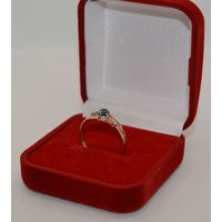 Изящное кольцо с голубым топазом, Au_585, Р-18, 2.02 гр.