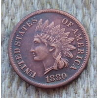 США 1 цент 1880 года