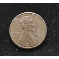 1 цент 1991 США #01