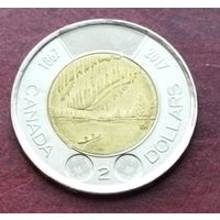 Канада 2 доллара, 2017 150 лет Конфедерации Канада - Полярное сияние