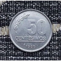 Уругвай 50 сентесимо (центов) 1998 года. Новогодняя ликвидация!