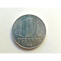 1 пфенниг 1975 года. Монета А3-3-7
