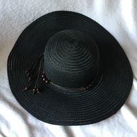 Шляпа с широкими полями Черная Новая р. 56 Натуральная бумажная лоза