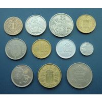 Набор из 11-ти монет Испании без повторов (1944-1998)