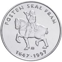 Норвегия 5 крон 1997 KM# 461 350 лет Норвежской почтовой службе