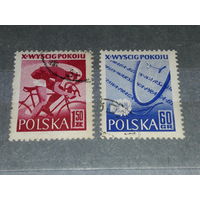 Польша 1957 Спорт. 10-я международная Велогонка мира. Полная серия 2 марки