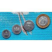 Набор монет Камбоджа 20, 100, 200, 500 риелей, UNC.