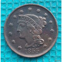 США 1 цент 1855 года