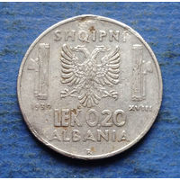 Албания итальянская оккупация 0,20 лека 1939 магнитная