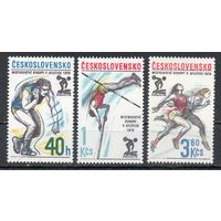 Чемпионат Европы по лёгкой атлетике Чехословакия 1978 год серия из 3-х марок