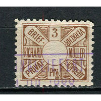 Германия - Ауэрбах - Местные марки - 1887 - Герб 3Pf - [Mi.48aB] - 1 марка. Гашеная.  (Лот 85CX)