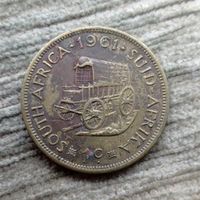 Werty71 ЮАР 1 цент пенни 1961  Южная Африка Телега