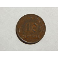 Люксембург 10 сантимов 1930г