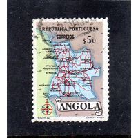 Ангола. Ми-394. Карта Анголы.1955.