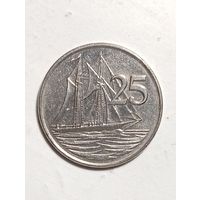 Каймановы острова 25 центов 1992 года.